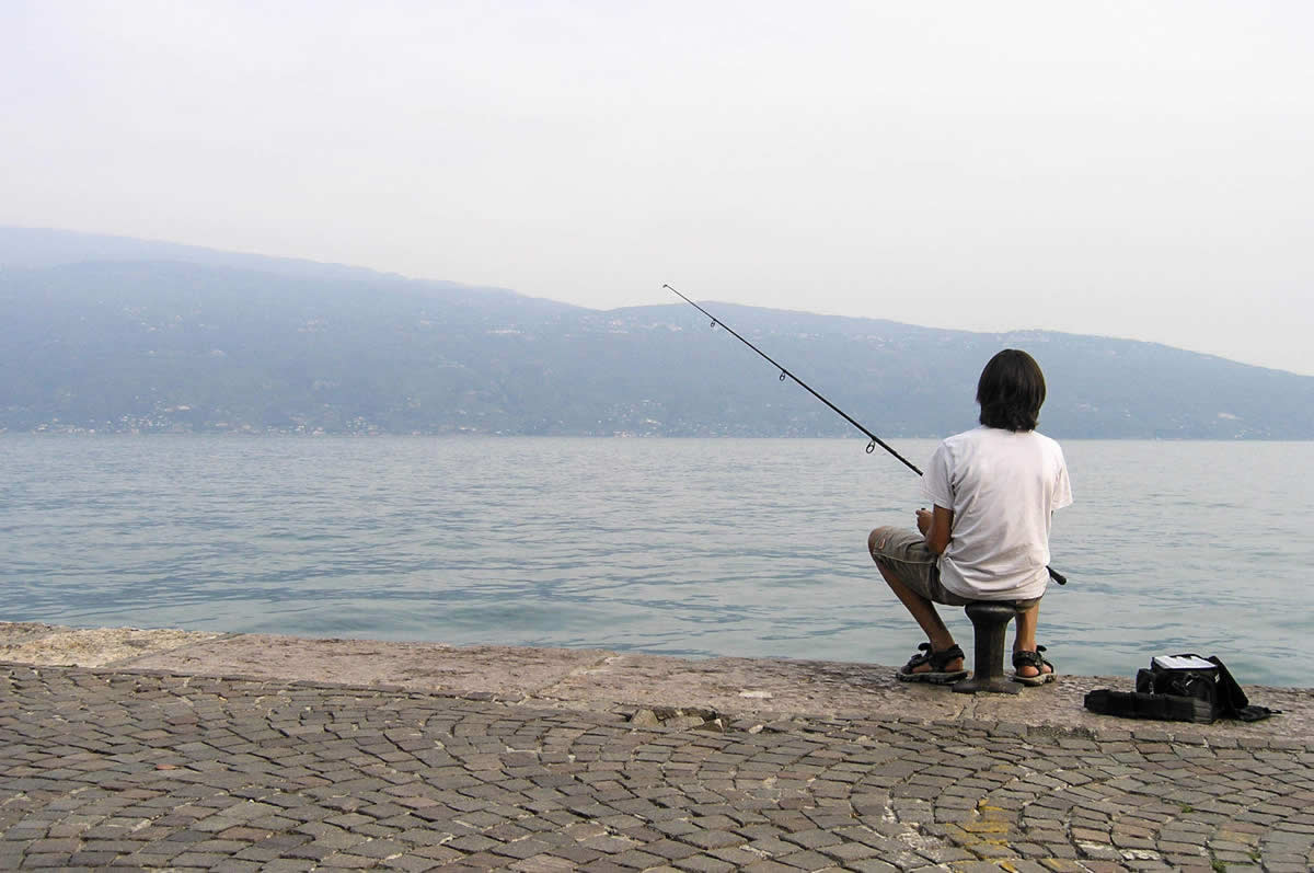 Angler am Gardasee